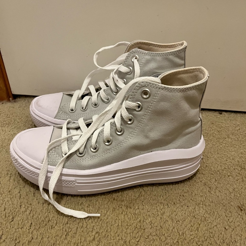 Women's High-Top Canvas Sneakers - Gray